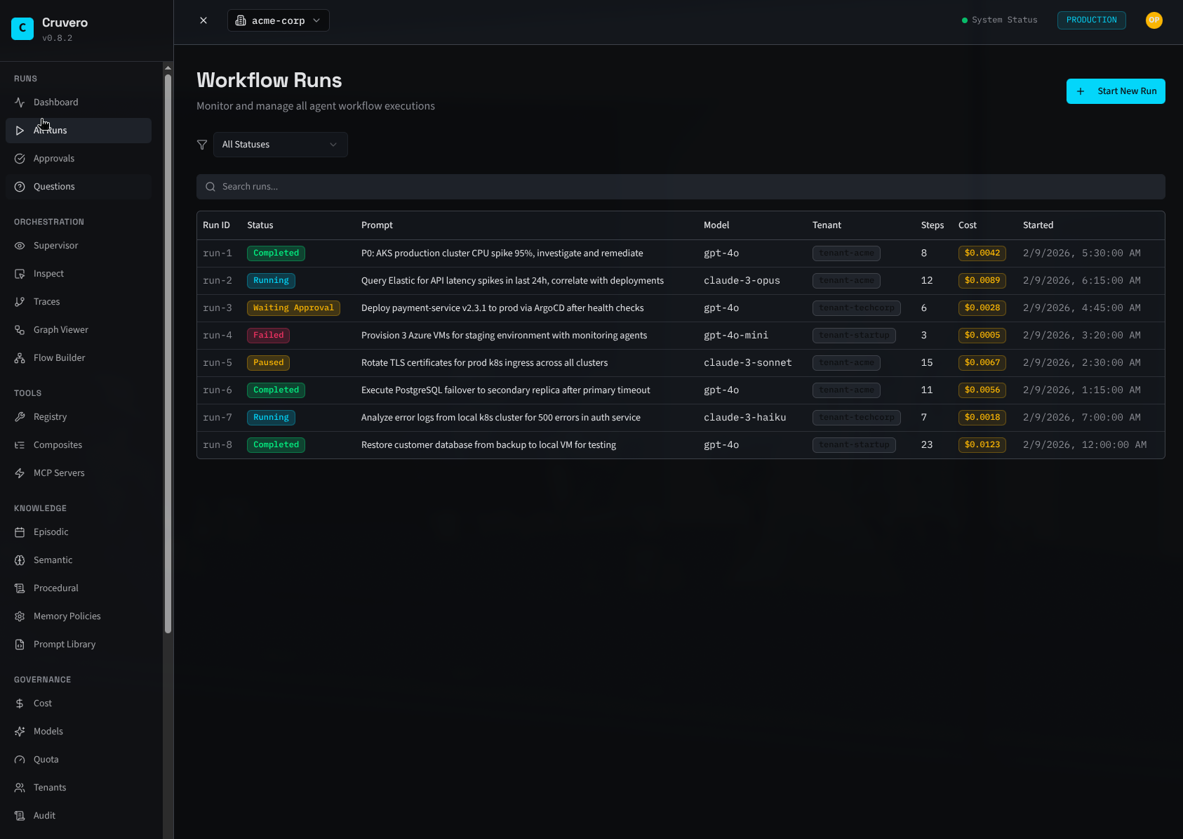 Cruvero visual workflow builder